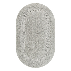 Коврик для ванной 60x100см DE'NASTIA овал кружево2 светло-серый хлопок 100% 000000000001219250
