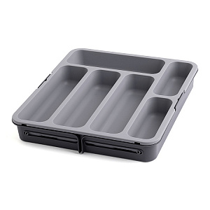 Органайзер для столовых приборов 31x35x5,5см DE'NASTIA серый полипропилен 000000000001212531