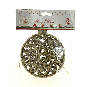 Декоративное украшение 10см Шар плоский пластик R010535 000000000001192289