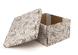 Коробка для хранения 32x26x17см РУТАУПАК ВИНТАЖНЫЙ УЗОР 000000000001211004