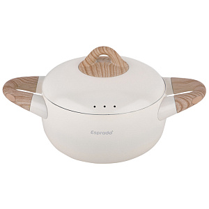 Кастрюля с крышкой 3л ESPRADO Bola антипригарная индукция белый алюминий 000000000001222748