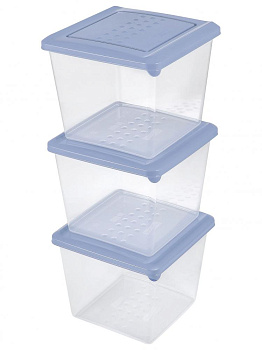 Набор емкостей для продуктов PATTERN квадратная 3штх1л PT9855 000000000001152303