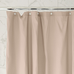 Шторка для ванной 200x200см DE'NASTIA Эмбосс бежевый микрофибра полиэстер 000000000001219126