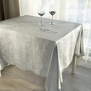 Скатерть 160x250см LUCKY Бархат серый полиэстер 000000000001221323
