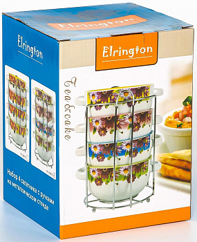 Набор салатников 4шт 520мл ELRINGTON Калейдоскоп ромашка керамика 000000000001205644