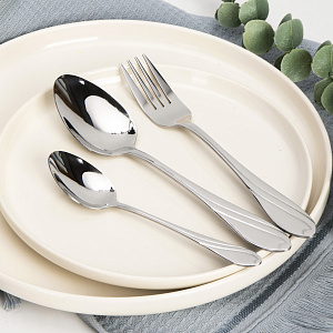 Набор столовых приборов 18 предметов SERVITTA Rocco нержавеющая сталь 000000000001218833