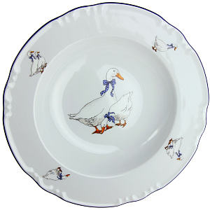 Суповая тарелка Констанция Гуси Люкс Хауз, 23 см 000000000001005950