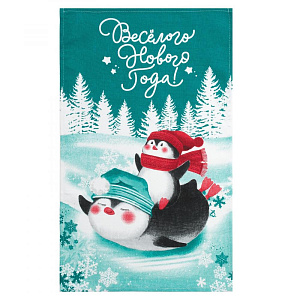 Полотенце 35х60см ДОЛЯНА Веселого Нового Года 100% хлопок 160г/м2 000000000001208902
