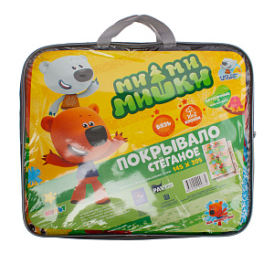 Покрывало стеганное 145х205см Павлина МиМимишки бязь 125гр/м2 персик 100% хлопок 000000000001203588