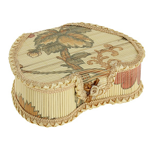 Шкатулка Цветочная, 19?14?7 см, бамбук 000000000001082428