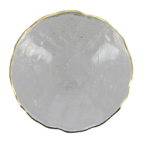 Тарелка D14,5cм 220мл LUCKY маленькая прозрачная с золотой каймой стекло 000000000001208555