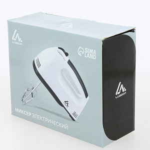 Миксер LUAZON HOME LMR-02 ручной 180Вт 7 скоростей 4 насадки бело-черный пластик 2691402 000000000001180053