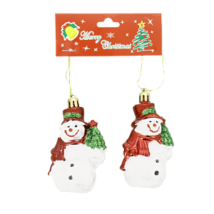 Декоративное украшение Снеговик 9см 2шт MANDARIN пластик 000000000001209362