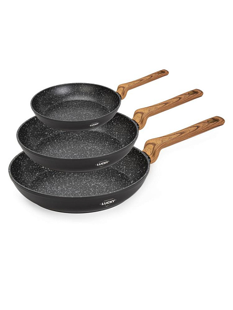 Набор сковород 3шт (18/22/26) LUCKY GRANITE индукция антипригарное покрытие алюминий 000000000001220049