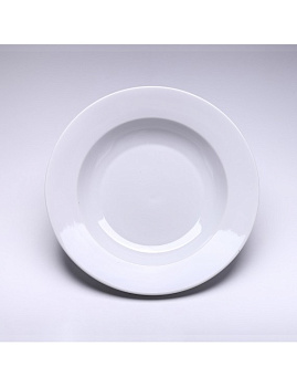 Тарелка фарфор суповая 200 мм супадкий край Белая,003042 000000000001193464