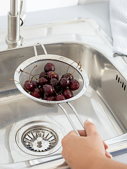 Сито 16см DE'NASTIA с ручкой нержавеющая сталь 000000000001219236