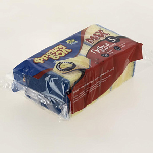 Губки 5шт Фрекен БОК МАХ крупнопористые пенополиуретан абразивная фибра 15108030 000000000001118519