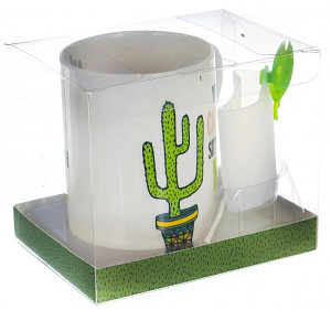 Кружка заварочная 310мл BALSFORD Кактус силиконовое сито подарочная упаковка фарфор 000000000001197858