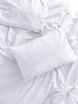 Пододеяльник 175x210см DE'NASTIA гусиная лапка белый жаккард сатин хлопок 100% 000000000001217231