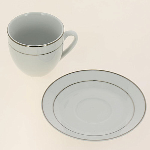 TUDOR Чайная пара 250мл с платиновым кантом,TUM250CP 000000000001193750