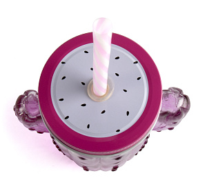 Кружка-банка с трубочкой 480мл Кактус стекло 000000000001217379