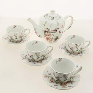 Сервиз чайный 9 предметов (чашка 250мл-4шт/блюдце-4шт/чайник 1,25л) BALSFORD Анадэ подарочная упаковка фарфор 000000000001205656