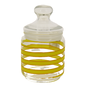 Банка стеклянная с желтой спиралью 0,75л с крышкой SPRIAL YELLOW Q0405 000000000001198040