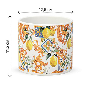 Кашпо 12,5х11,5см 1л Принт II керамика 000000000001225883