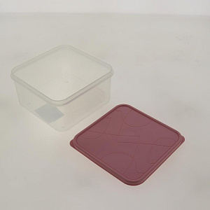 Контейнер для продуктов Amore квадратный 1,2 л клубничный лед с декором Тюльпаны GR1855КЛ-ТП 000000000001190753