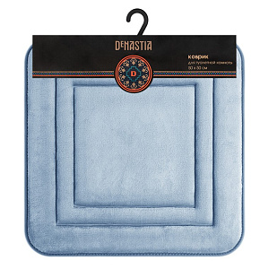 Коврик для туалета 50x50см DE'NASTIA Soft Collection memory синий полиэстер 000000000001215842