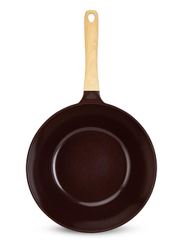 Сковорода Вок 26см МАГИЯ ВКУСА керамическая индукция темный шоколад/капучино алюминий 000000000001228701