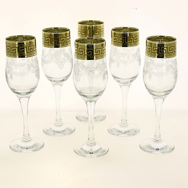 Набор фужеров для шампанского 6шт 200мл ПРОМСИЗ Барокко стекло 000000000001190661