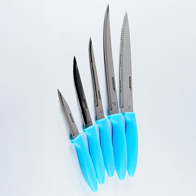 Набор ножей 7 предметов VITESSE + подставка нержавеющая сталь VS-8130 000000000001189617