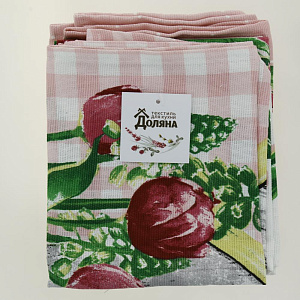 Набор кухонных полотенец 4шт 35х60см Доляна Самой любимой 100%хлопок 000000000001206726