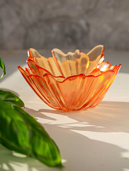 Ваза-конфетница 14см EFE GLASS Цветок прозрачный золото стекло 000000000001213530