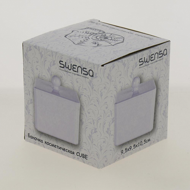 Баночка косметическая CUBE с крышкой, белый, пластикSWP-0910WH 000000000001192305