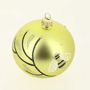 Декоративное украшение Шар №4,5 D8см БИРЮСИНКА Пчелы золото стекло 000000000001207641