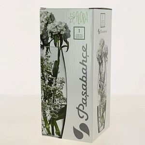 Ваза стеклянная бочка высотой 26 см, Тонировка Топленое молоко, золотой ободок.7736/250/rt0003 000000000001191039