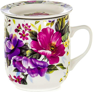 Кружка заварочная 350мл OLAFF металл сито подарочная упаковка фарфор 000000000001170835