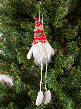 Декоративное украшение Дед Мороз с бородой и ногами 11х7х29см MANDARIN полиэстер 000000000001209339