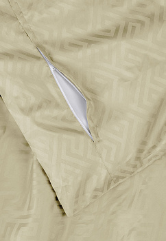 Пододеяльник 145х210см DE'NASTIA JQ меандр оливковый сатин хлопок-100% 000000000001215620