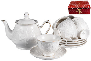 Н-р чайный,13шт, 6 чашек 220мл+6 блюдец+Чайник1000мл,пд/уп,Грация,Актея,101-30008 000000000001183391