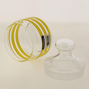 Банка стеклянная с желтой спиралью 0,5л с крышкой SPRIAL YELLOW Q0401 000000000001198039