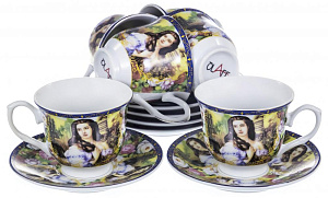 Набор чайный фарфор 12шт 6чашек 250мл+6 блюдец подарочная упаковка МАДОННА 156-01004 000000000001195492