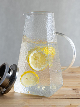 Графин 1,8л LUCKY Фактурное боросиликатное жаропрочное стекло 000000000001217902