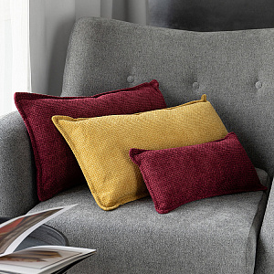 Подушка декоративная 30х60см DE'NASTIA на молнии бургунди шенилл меланж полиэстер 000000000001226968