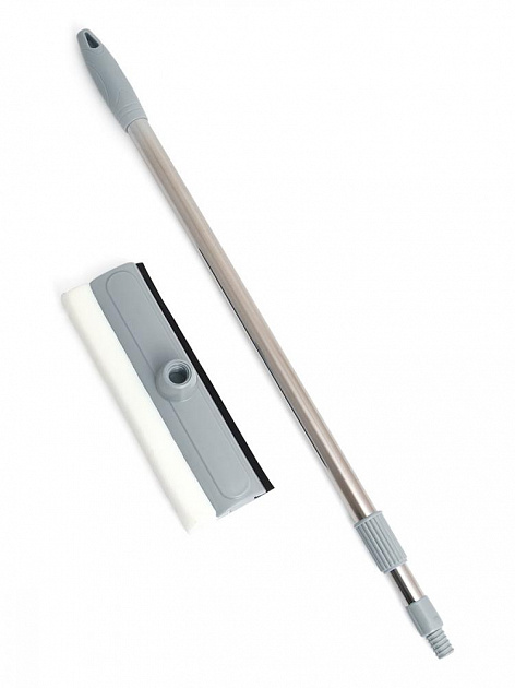 Окномойка 75-125см LUCKY с телескопической ручкой серый нержавеющая сталь/пенополиуретан/резина 000000000001217309
