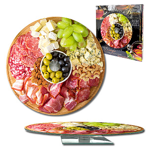 Блюдо сервировочное 28см LARANGE вращающееся ассорти стекло 000000000001212961