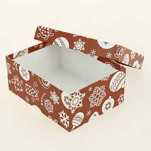 Коробка подарочная 17x13x7см РУТАУПАК Елочные игрушки прямоугольная 000000000001208357