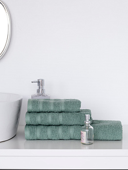 Полотенце махровое 70х130см LUCKY зеленое жаккард 100% хлопок 000000000001211704